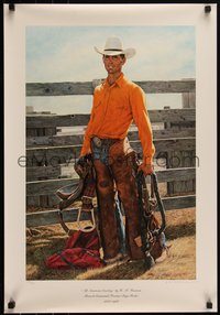 6r0349 KEN FREEMAN #288/500 20x29 art print 1988 All American Cowboy, ultra rare!