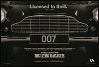 6r0395 LIVING DAYLIGHTS 12x18 special poster 1986 great image of classic Aston Martin car grill!