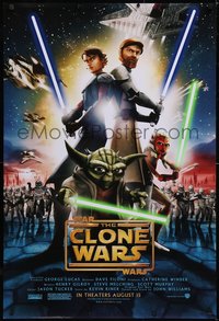 6r0946 STAR WARS: THE CLONE WARS advance DS 1sh 2008 Anakin Skywalker, Yoda, & Obi-Wan Kenobi!