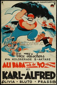 6r0142 POPEYE THE SAILOR MEETS ALI BABA'S 40 THIEVES Swedish 1937 great cartoon art, ultra rare!