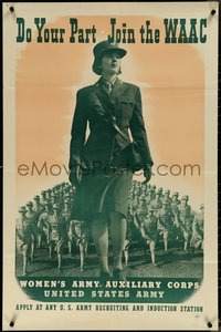 6r0068 DO YOUR PART JOIN THE WAAC 25x38 WWII poster 1942 Women's Army Auxiliary Corps, ultra rare!