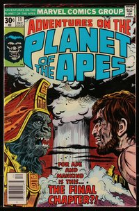 6s0306 ADVENTURES ON THE PLANET OF THE APES #11 comic book December 1976 Alfredo Alcala cover art!