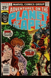 6s0302 ADVENTURES ON THE PLANET OF THE APES #7 comic book August 1976 Mike Nasser cover art!