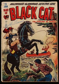 6s0393 BLACK CAT #15 comic book January 1949 Lee Elias art of Hollywood's Glamorous Detective Star!