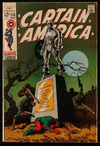 6s0316 CAPTAIN AMERICA #113 comic book 1969 Death of Captain America cover art by Jim Steranko!