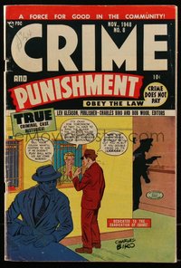 6s0385 CRIME & PUNISHMENT vol 1 #8 comic book Nov 1948 great cover art by Charles Biro, Lev Gleason!