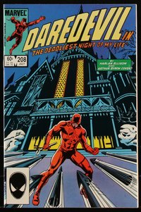 6s0238 DAREDEVIL #208 comic book July 1984 art by David Mazzucchelli & Bob Wiacek, Harlan Ellison!