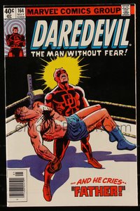 6s0223 DAREDEVIL #164 comic book May 1980 art by Frank Miller & Wally Wood, his origin, crossovers!
