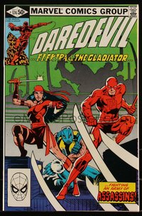 6s0228 DAREDEVIL #174 comic book Sep 1981 art by Frank Miller, who signed on bottom of splash page!