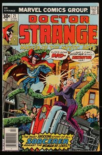 6s0252 DOCTOR STRANGE #21 comic book February 1977 art by Gene Colan & Tom Palmer, battles Clea!