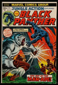 6s0308 JUNGLE ACTION #5 comic book July 1973 Black Panther cover art by John Romita, John Buscema