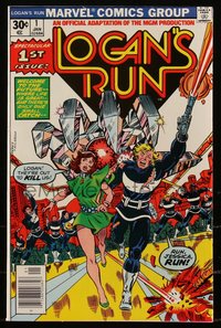 6s0359 LOGAN'S RUN #1 comic book January 1977 art by George Perez & Al Milgrom, movie adaptation!