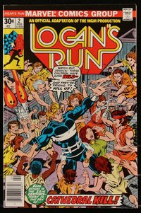 6s0360 LOGAN'S RUN #2 comic book February 1977 art by George Perez & Al Milgrom, movie adaptation!