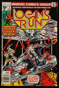 6s0361 LOGAN'S RUN #3 comic book March 1977 art by George Perez & Tom Palmer, movie adaptation!