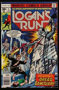 6s0362 LOGAN'S RUN #4 comic book April 1977 art by George Perez & Klaus Janson, movie adaptation!