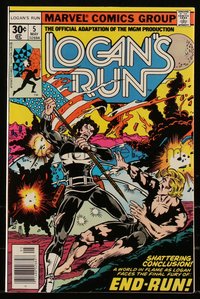 6s0363 LOGAN'S RUN #5 comic book May 1977 art by George Perez & Frank Giacoia, movie adaptation!