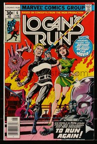 6s0364 LOGAN'S RUN #6 comic book June 1977 art by Paul Gulacy, Tom Sutton, movie adaptation!