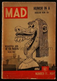 6s0176 MAD #11 comic book May 1954 Basil Wolverton Lena cover, Wally Wood, Jack Davis, Kurtzman
