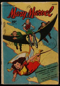 6s0413 MARY MARVEL #15 comic book August 1947 female superhero art by Jack Binder & Howard Boughner!