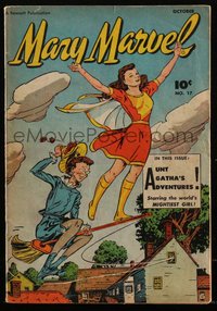 6s0414 MARY MARVEL #17 comic book Oct 1947 1st female superhero spin-off cover art by Jack Binder!