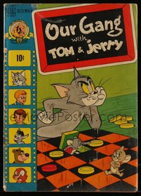 6s0417 OUR GANG #53 comic book December 1948 great cover art of Tom & Jerry playing checkers!