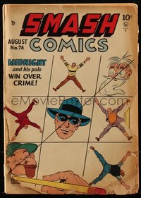 6s0421 SMASH COMICS #78 comic book August 1948 Jack Cole cover art of Midnight, Spirit rip-off!