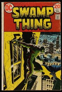 6s0344 SWAMP THING #7 comic book December 1973 cover art with Batman by Bernie Wrightson, Len Wein!