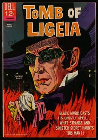 6s0430 TOMB OF LIGEIA comic book 1965 great cover art of Vincent Price, Edgar Allan Poe, Dell!