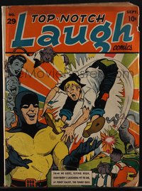 6s0378 TOP-NOTCH LAUGH COMICS #29 comic book Sep 1942 Bob Montana Black Hood superhero cover art!