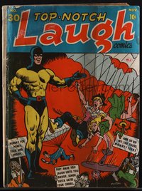 6s0379 TOP-NOTCH LAUGH COMICS #30 comic book Nov 1942 Bob Montana Black Hood superhero cover art!