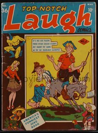 6s0382 TOP-NOTCH LAUGH COMICS #36 comic book May 1943 Don Dean Black Hood superhero cover art!