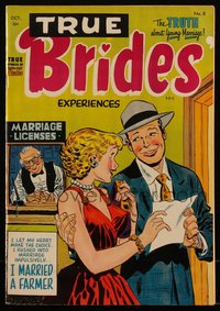 6s0432 TRUE BRIDES' EXPERIENCES #8 comic book October 1954 art by Bob Powell & more, Harvey Comic!