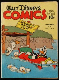 6s0470 WALT DISNEY COMICS & STORIES #12 comic book Sep 1941 Donald Duck in sinking car by nephews