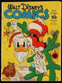 6s0474 WALT DISNEY COMICS & STORIES #16 comic book January 1942 Donald Duck as Santa Claus!