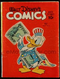 6s0478 WALT DISNEY COMICS & STORIES #20 comic book May 1942 Donald Duck as Uncle Sam w/defense stamps!