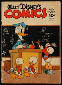 6s0483 WALT DISNEY COMICS & STORIES #25 comic book October 1942 Donald Duck & nephews in school!