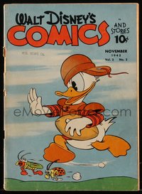 6s0484 WALT DISNEY COMICS & STORIES #26 comic book November 1942 Donald Duck playing football!