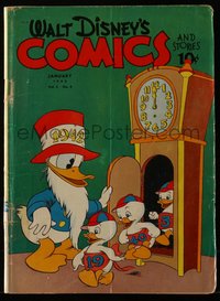 6s0486 WALT DISNEY COMICS & STORIES #28 comic book January 1943 Donald Duck as Father Time w/nephews!