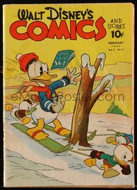 6s0487 WALT DISNEY COMICS & STORIES #29 comic book February 1943 Donald Duck skiing with nephews!