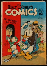 6s0489 WALT DISNEY COMICS & STORIES #31 comic book April 1943 Donald Duck & nephews buying war bonds!