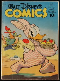 6s0490 WALT DISNEY COMICS & STORIES #32 comic book May 1943 Donald Duck as Easter Bunny stealing eggs!