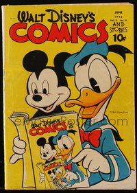 6s0491 WALT DISNEY COMICS & STORIES #33 comic book Jun 1943 Donald Duck & Mickey Mouse infinity cover!