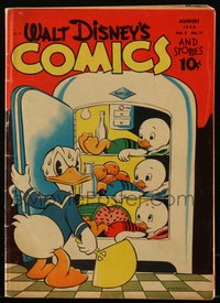 6s0493 WALT DISNEY COMICS & STORIES #35 comic book August 1943 Donald Duck & nephews in fridge!