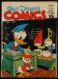 6s0495 WALT DISNEY COMICS & STORIES #37 comic book October 1943 Donald Duck & nephews in school!