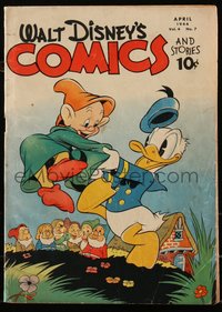 6s0501 WALT DISNEY COMICS & STORIES #43 comic book April 1944 Donald Duck with Dopey & Seven Dwarfs!