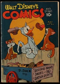 6s0502 WALT DISNEY COMICS & STORIES #44 comic book May 1944 Donald Duck & alley cats with shoes!