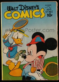 6s0507 WALT DISNEY COMICS & STORIES #49 comic book Oct 1944 Donald Duck & Mickey Mouse play tennis!