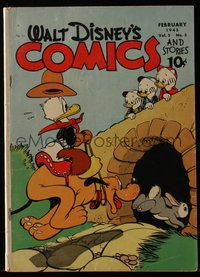 6s0511 WALT DISNEY COMICS & STORIES #53 comic book February 1945 Donald Duck riding Pluto by nephews!