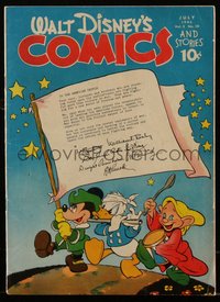 6s0516 WALT DISNEY COMICS & STORIES #58 comic book Jul 1945 Donald Duck, Mickey & Dopey, Spirit of 76!