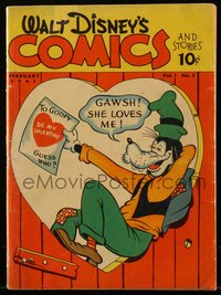 6s0464 WALT DISNEY COMICS & STORIES #5 comic book Feb 1941 someone loves Goofy on Valentine's Day!